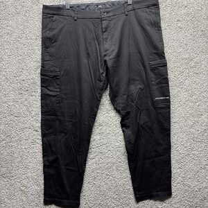 Porsche x Hugo Boss Mens 42x30 Cargo Pants Flat Front Stretch Chinos Black Zip